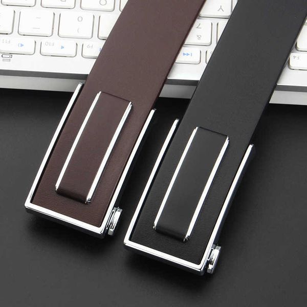 

belts leather belt men's leather automatic buckle the cover of heaven earth for young and middle-aged business people pure cow 1006, Black;brown