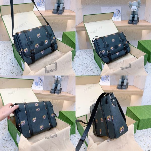 

men messenger bags tiger pattern courrier clutch cross body designer luxury shoulder tote animals and nature handbag signature flap postman