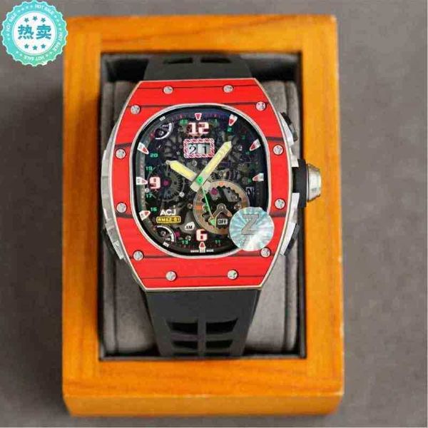 

watch designer luxury mens mechanics men's business fashion trend multifunctional barrel richa milles full automatic carbon fiber hol t, Slivery;golden