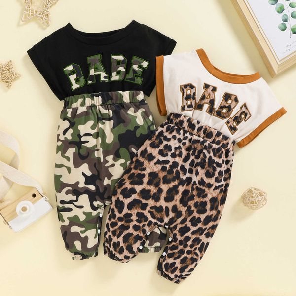 

rompers summer newborn baby romper cotton baby boys girls jumpsuit camouflage leopard letter printed fashion baby clothes j220922, Blue