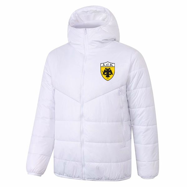 

mens running jackets aek athens zipper cotton coat soccer hooded winter windproof print down jacket keep warm men football hoodies windbreak, Black;red