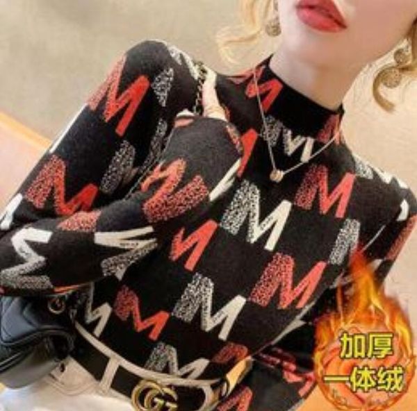 

women's sweaters punk luxury plush for warmth turtleneck pullover dress print shirt women's clothing g1, White;black