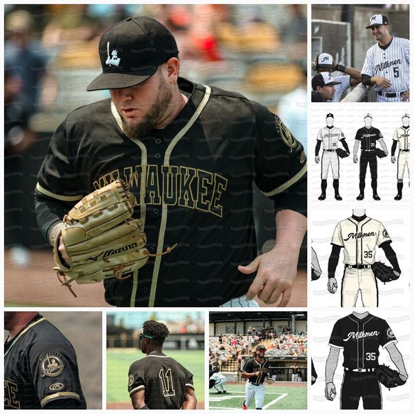 

milwaukee milkmen custom milb minor league baseball jersey mens womens youth all stitched, Blue;black