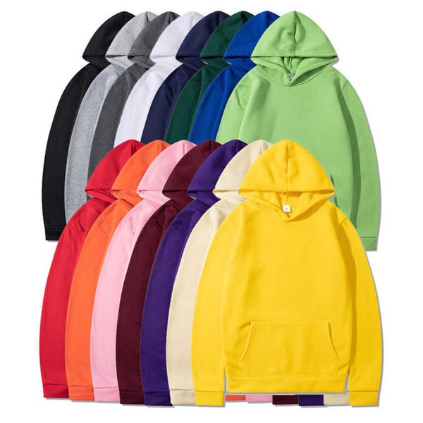 

men's hoodies sweatshirts fashion brand men's women hoodies solid color 2021 autumn winter warm fleece casual sweatshirts jumpers, Black