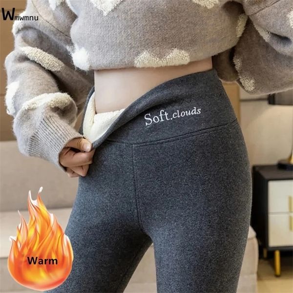 

womens leggings winter womens thicken lambwool leggings fleece lined anklelength pants casual warm leggings trousers hight waist pantalon 22, Black