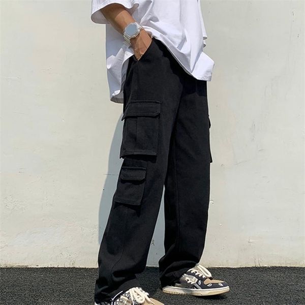 

mens pants fabulous men trousers breathable great stitching loose pattern elastic waist men cargo pants 221007, Black