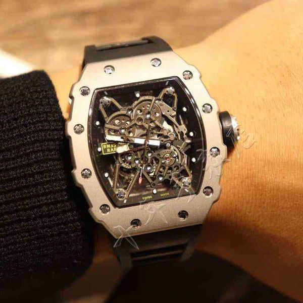 

multi-function superclone watches wristwatch designer luxury mens mechanics watch richa milles wristwatch wine barrel rm35-01 series 2824 au, Slivery;brown
