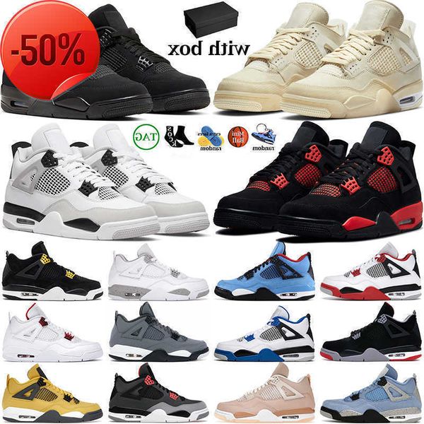 

basketball shoes mens sports sneakers military black cat red thunder sail university blue white tour yellow motorsports bred 4 4s for men