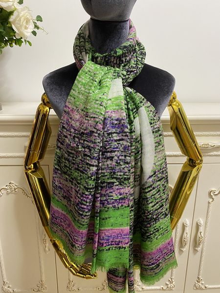 

women long scarves pashmina 100% cashmere material thin and soft print letters pattern big size 200cm -140cm, Blue;gray