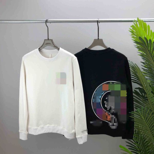 

fleece hoodie autumn and winter new round neck sweater men's cross sanskrit printing fashion br for men women classic black white yhmn