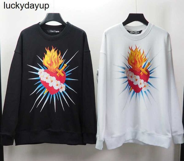 

men's hoodies designer sweatshirts fashion brand palmss flame letter printed round neck long sleeve sweater men's women's hoo, Black