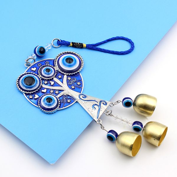 

s3245 jewelry accessories tree of life enamel evil eye turkish style car pendant blue eyes bronze bells pendants, Silver