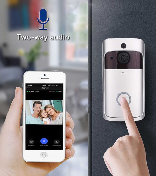

intelligent visual doorbell video door phones v5 wireless wifi remote home monitoring intercom night vision pir motion detectio 2022