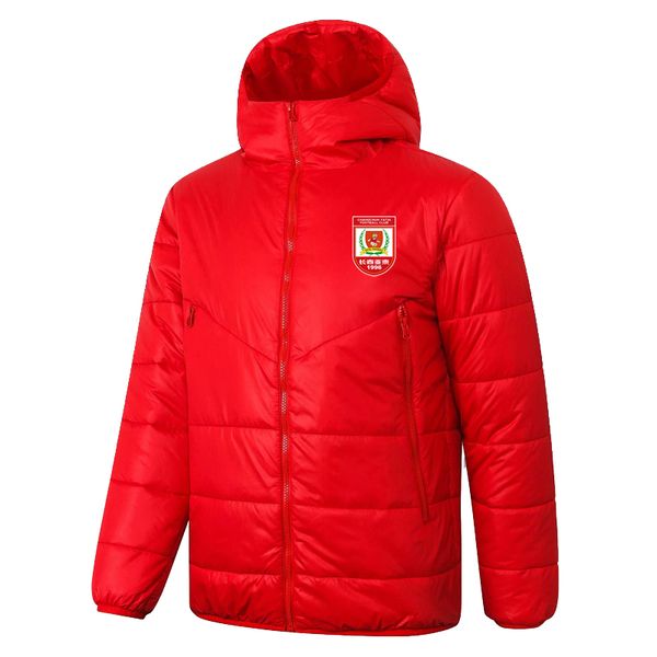 

mens running jackets changchun yatai zipper cotton coat soccer hooded winter windproof print down jacket keep warm men football hoodies wind, Black;red
