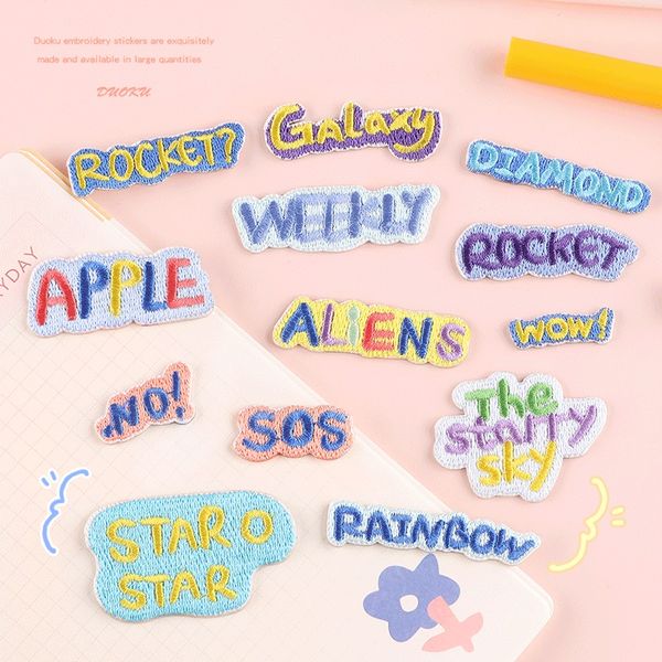 

notions self adhesive letters stickers embroidered iron on patches chenille letter patch for clothes backpacks pants hats badges diy accesso, Black