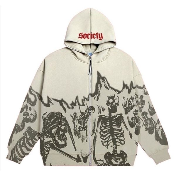 

women's hoodies sweatshirts vintage printed hoodies high street zip up hooded sweatshirt jacket harajuku goth winter streetwear hoodie, Black