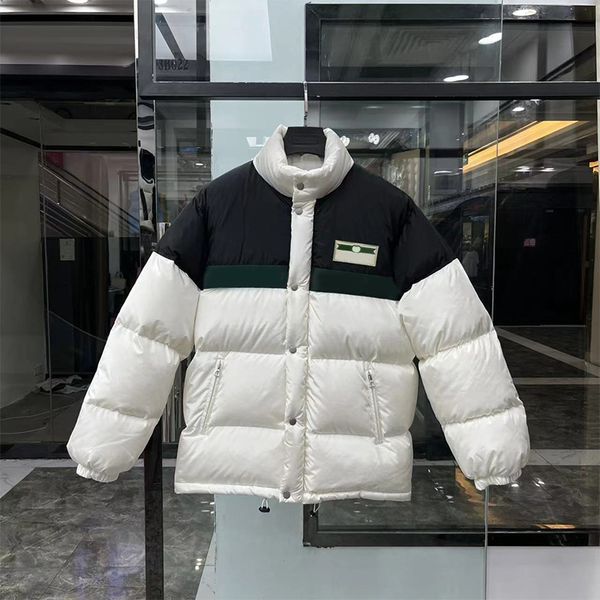 

mens down jackets stylist coat parka ggity classic puffer jacket hooded thick down coats red stripe and green belt womens feather windproof, Black