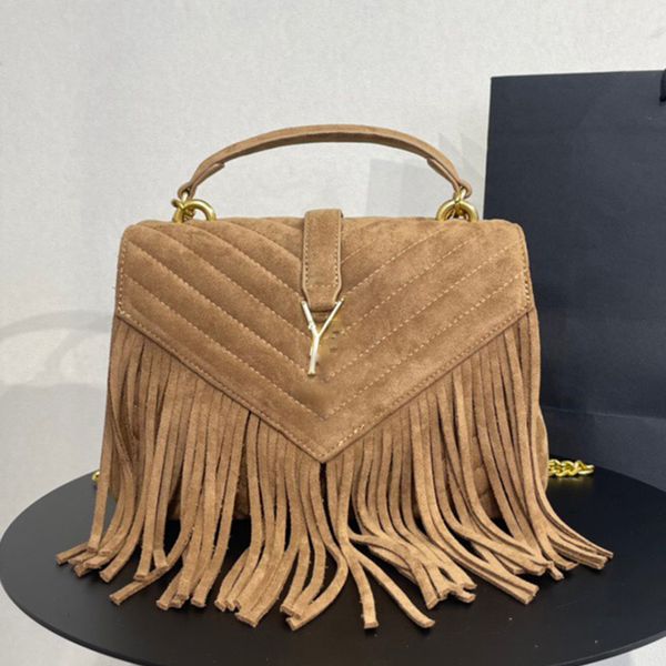 

designer big brand luxury shoulder bag retro frosted leather ladies new handbag fashion tassel multifunctional large capacity crossbody