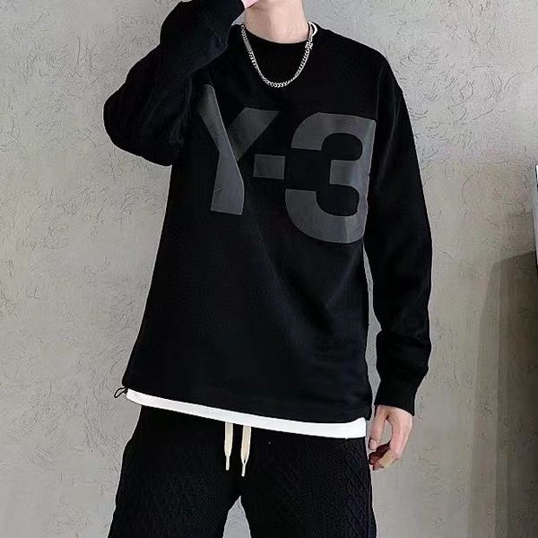 

men's hoodies designer sweatshirts mens sweatshirts y3 autumn letter printing stitching crew neck sweater casual pullover fashion hoodi, Black