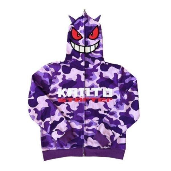 

women's hoodies sweatshirts camouflage ins design sense full print streetwear letter zipper cardigan hoodies women's loose casual, Black