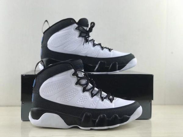 

with box 2022 9 university blue basketball shoes men white black blue 9s sneaker