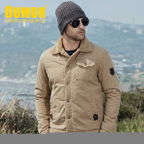 

men's down parkas oumor mens winter outdoor cotton thick fleece warm jacket parkas coat men outfit autumn military army cargo jackets p, Black