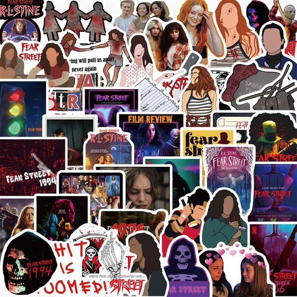 

50pcs horror movie fear street stickers graffiti kids toy skateboard car motorcycle bicycle sticker decals wholesale