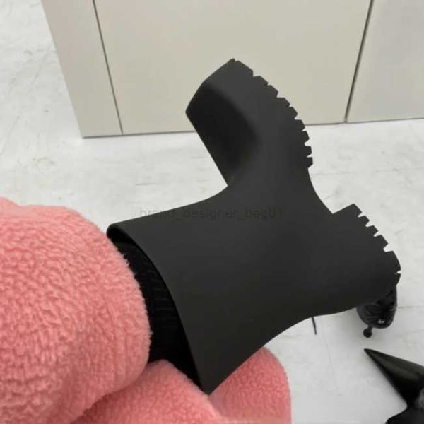 

boots 2022 new arrivals black square toe rain women soft thick sole fashion comfort mid-calf rubber trooper shoess y2210