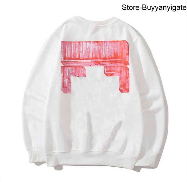 

fashion mens loose offs hoodies brand classic sweatshirts hoodie cotton pullover long sleeved back oil paint arrow x men women vxof, Black