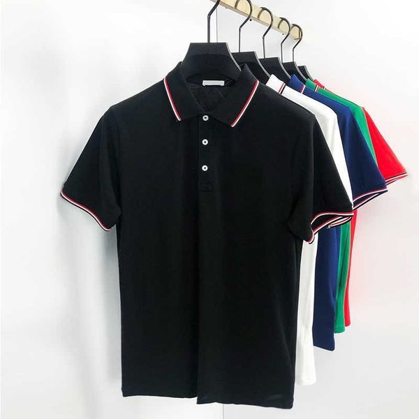 

men's polos classic letter embroidery striped pattern fashion men's polo shirts custom casual short sleeves m-3xl, White;black