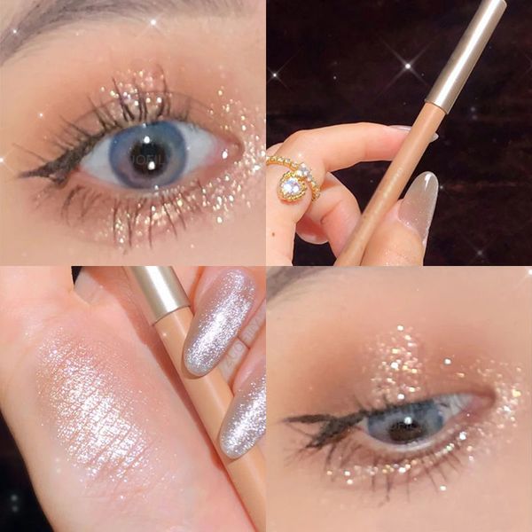

eye shadow liner combination sweet mint lying silkworm pencil galaxy glitter eyeshadow long lasting waterproof shiny eyeliner outline stick