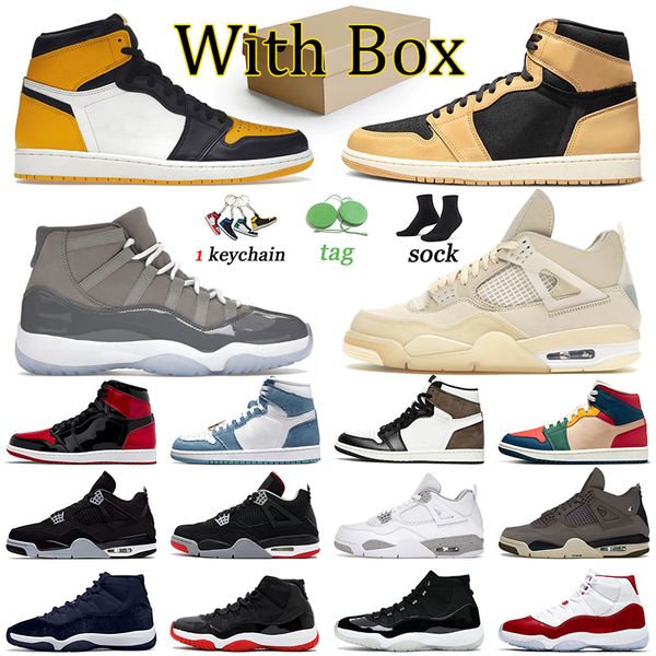 

jorda 1 basketball shoes jumpman 4 offs white heirloom yellow toe jorden 4s 11s men women trainers doernbecher 11 space jam sports cool grey