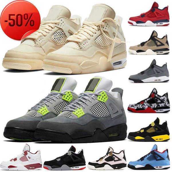 

new 4 4s jumpman men basketball shoes sail neon metallic purple rasta basketball sneakers iv black cat bred cool grey loyal blue trainers