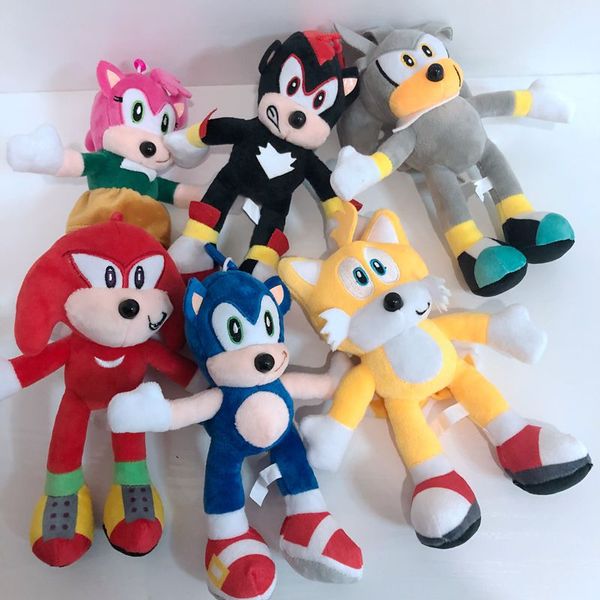 

30cm plush dolls 6 style anime theme sonic the hedgehog the echidna stuffed animals plushs toys gift