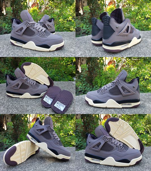 

2022 basketball shoes mens bred jumpman 4 4s x violet ore iv trainers women sports sneakers shoes us 5.5-13, White;red