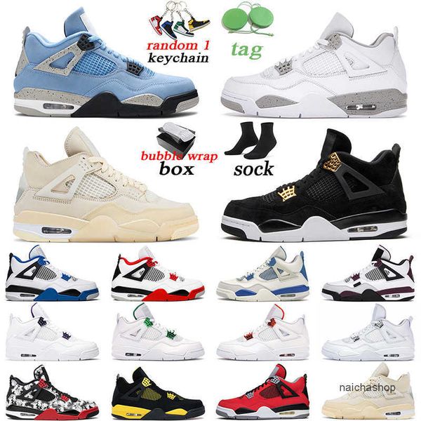 

with original box 4 royalty men women basketball shoes 4s university blue fire red black cat white oreo mens trainer sports sneakers jordon