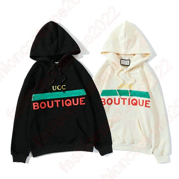 

2023 women g boutique print sweatshirt men with hat hoodies o-neck letter printed korean style casual all-match teens sweatshirts loose tren, Black