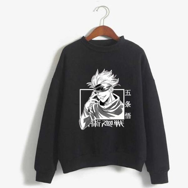 

men's hoodies sweatshirts japanese anime jujutsu kaisen hoodie fashion round neck loose long sleeve uniex cloth g221008, Black
