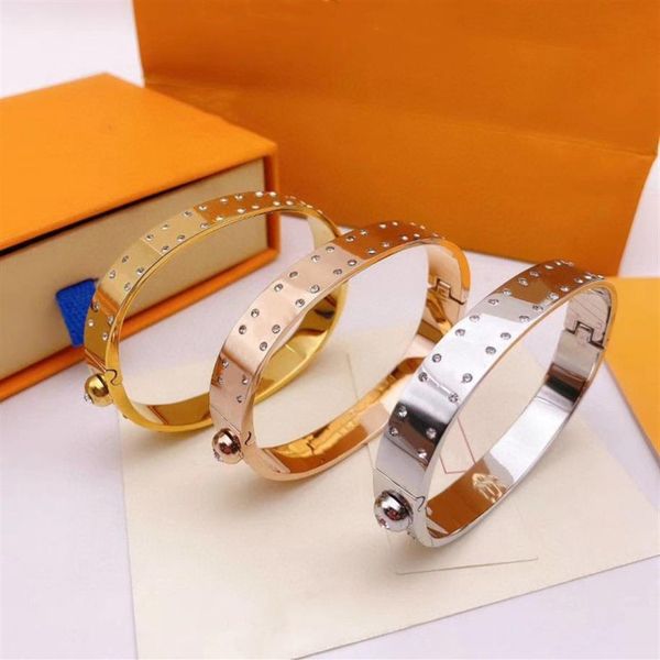 

diamond bracelet fashion bracelets for man woman bangle jewelry 6 color box need extra cost3267, Black