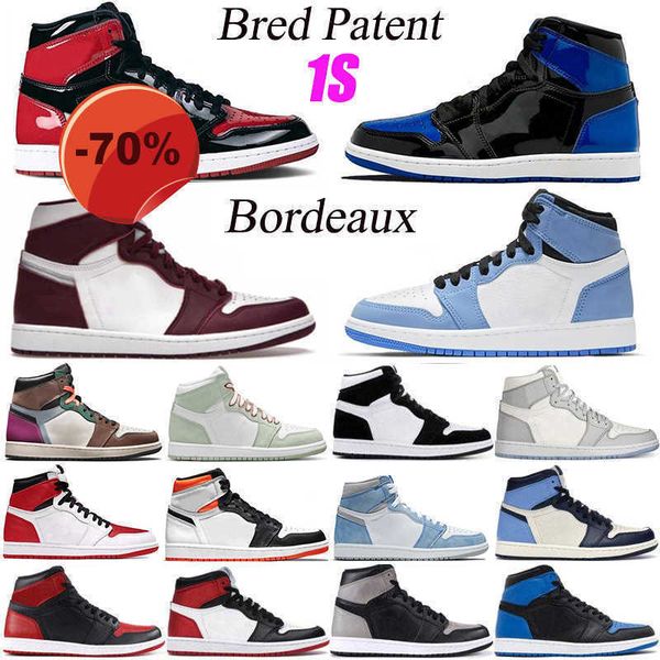 

with box jumpman 1 1s mens basketball shoes hand crafted heritage hyper royal lucky green university blue bred patent pollen unc twist men