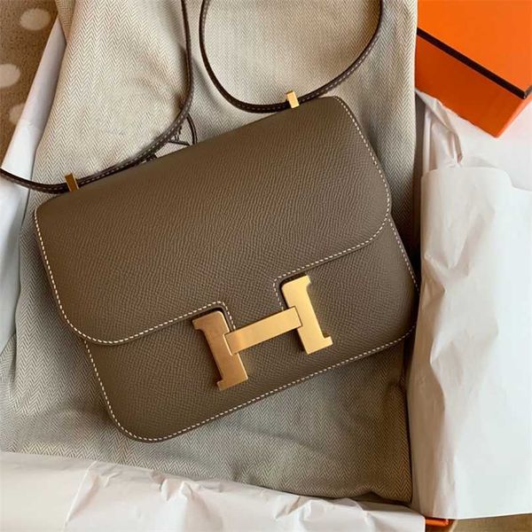 

genuine leathers bags herme constanc women handbags bag female 2022 new chaokangkang leather h buckle palm print small square single shoulde