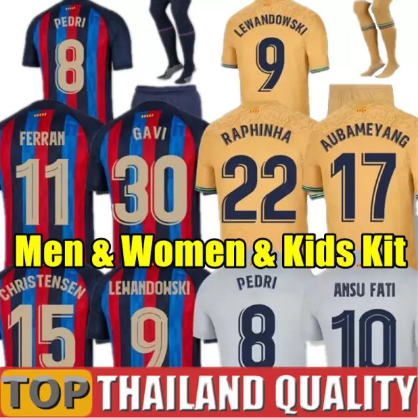 

designer 21 22 lewandowski pedri soccer jerseys kounde adama ferran camiseta de football ansu fati gavi raphinha 2022 2023 barcelonas dest s, Black;yellow