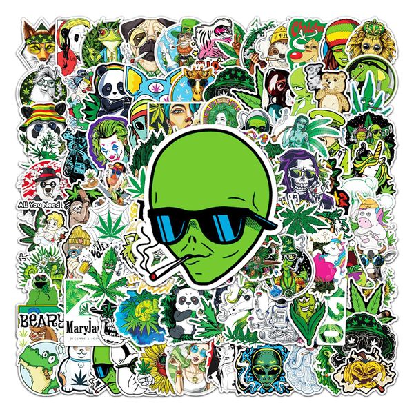 

100 pcs weed stickers pack for adults vinyl waterproof skateboard water bottles
