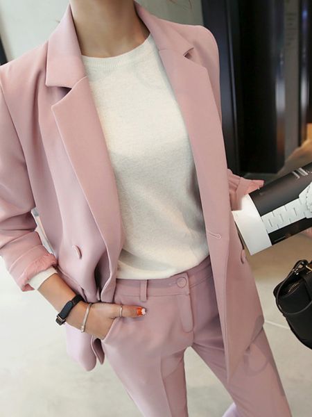 

women's suits blazers women's spring summer elegant blazer pantsuit office ladies business workwear 2 pieces set female fashion ko, White;black