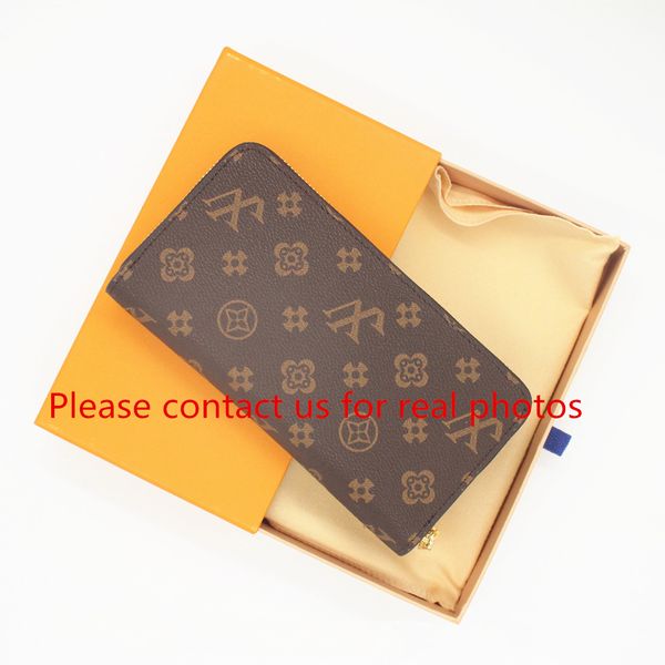 

fashion women clutch wallet pu leather wallet single zipper wallets lady ladies long classical purse with orange box card 60017 key case, Red;black