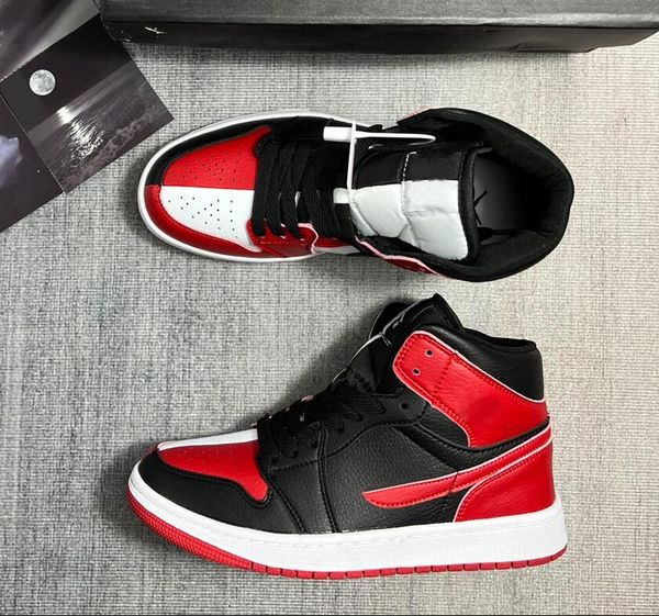 

jumpman 1 basketball shoes og high 1s yin-yang black white black red leather sport designer sneakers trainers 36-44