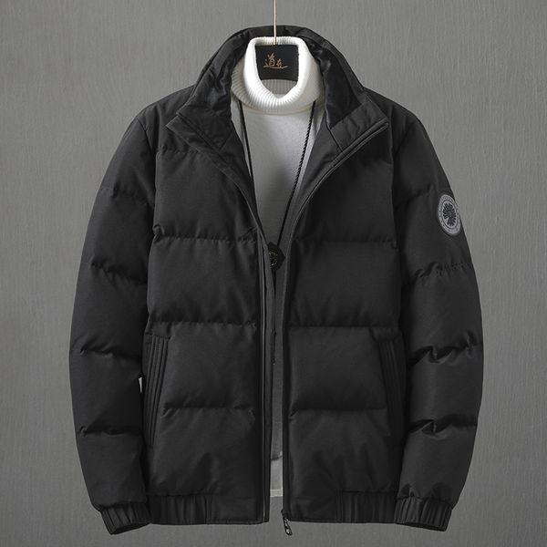 

puffer jacket mens down jackets parkas winter coat man fashion long sleeve stand collar thicken warm outerwear plus size 5xl 6xl 7xl 8xl, Black