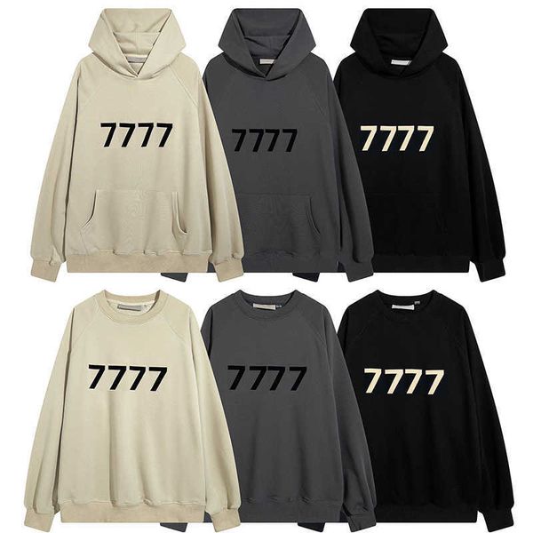 

22fw mens designer hoodies streetwear fashion man woman hoodie seventh hoodies pullover winter sweatshirts size s-xl, Black