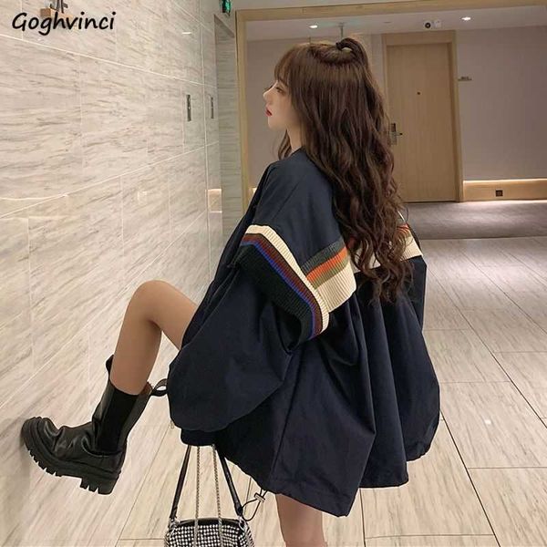 

women's jackets basic jackets autumn popular patchwork korean style zipper loose streetwear bf ulzzang harajuku retro outwear dents chi, Black;brown