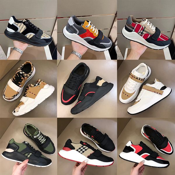 

designer sneakers vintage casual shoes striped suede shoes classic platform men shoes, Black